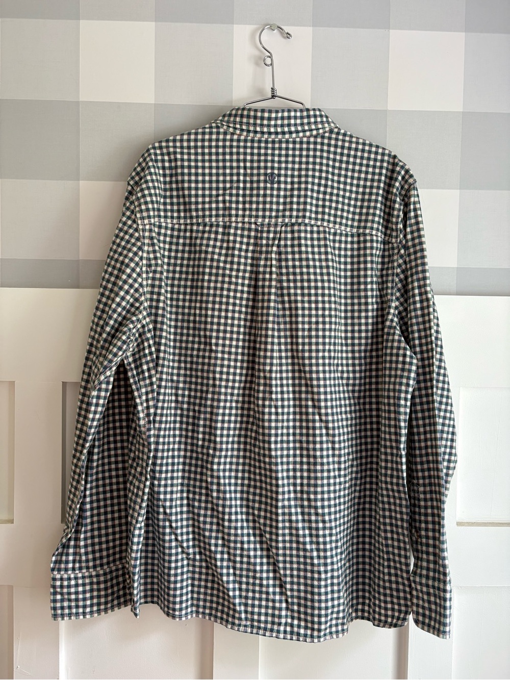 Men's Cotton Casual Green & White Gingham Button-Down Shirt 2XL - Picture 4 of 8